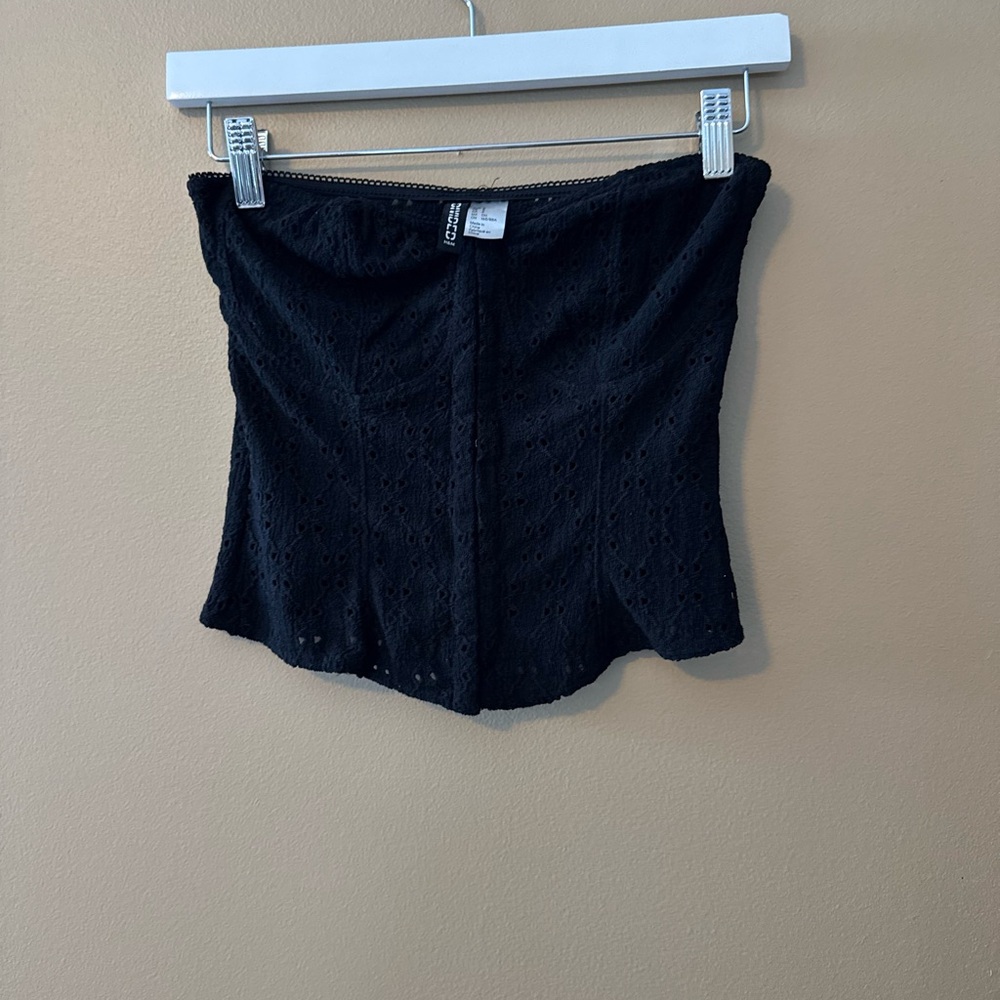 Black Eyelet Corset Top